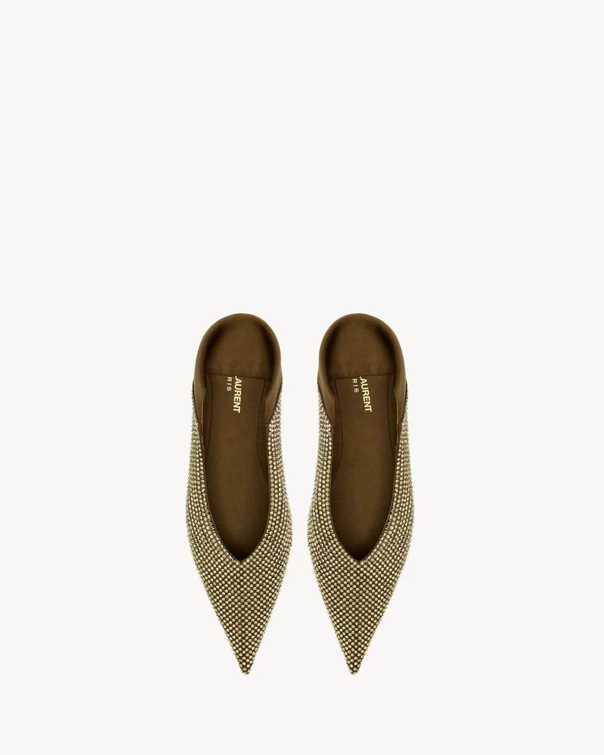 NOUR SLIPPERS IN SATIN CREPE AND RHINESTONES